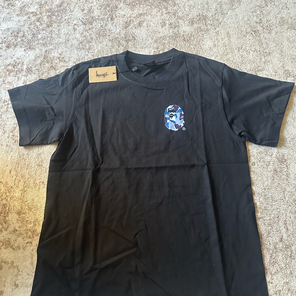 Bape Black Tee with Blue Graphic